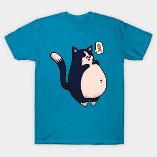 Black and White Chonky Cat T-Shirt